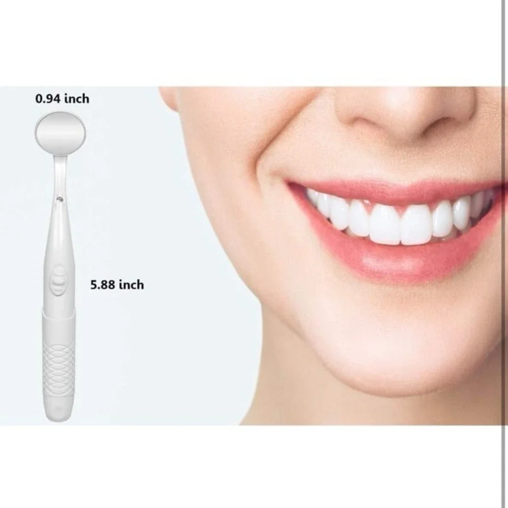 Dental Mirror with Light,Teeth Inspection LED Mirror,Anti-Fog Mouth Mirror,Denti